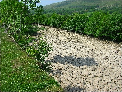 Where's the water gone! A dried up tributary of the River Dee.