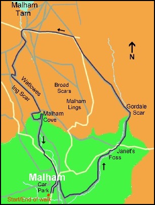 Malham Map - Intended Route