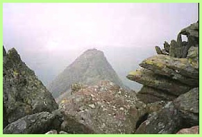 The view of Tryfan from near the top of Bristley Ridge and no rain.