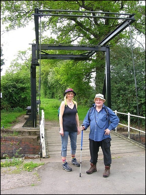Dawn and Paul at one of the draw bridges found along this part of the Stratford on Avon Canal.