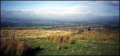 Open moorland near Dale Top with Manchester in the distance.